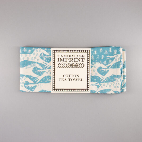 Cambridge Imprint Tea Towel Horses Turquoise