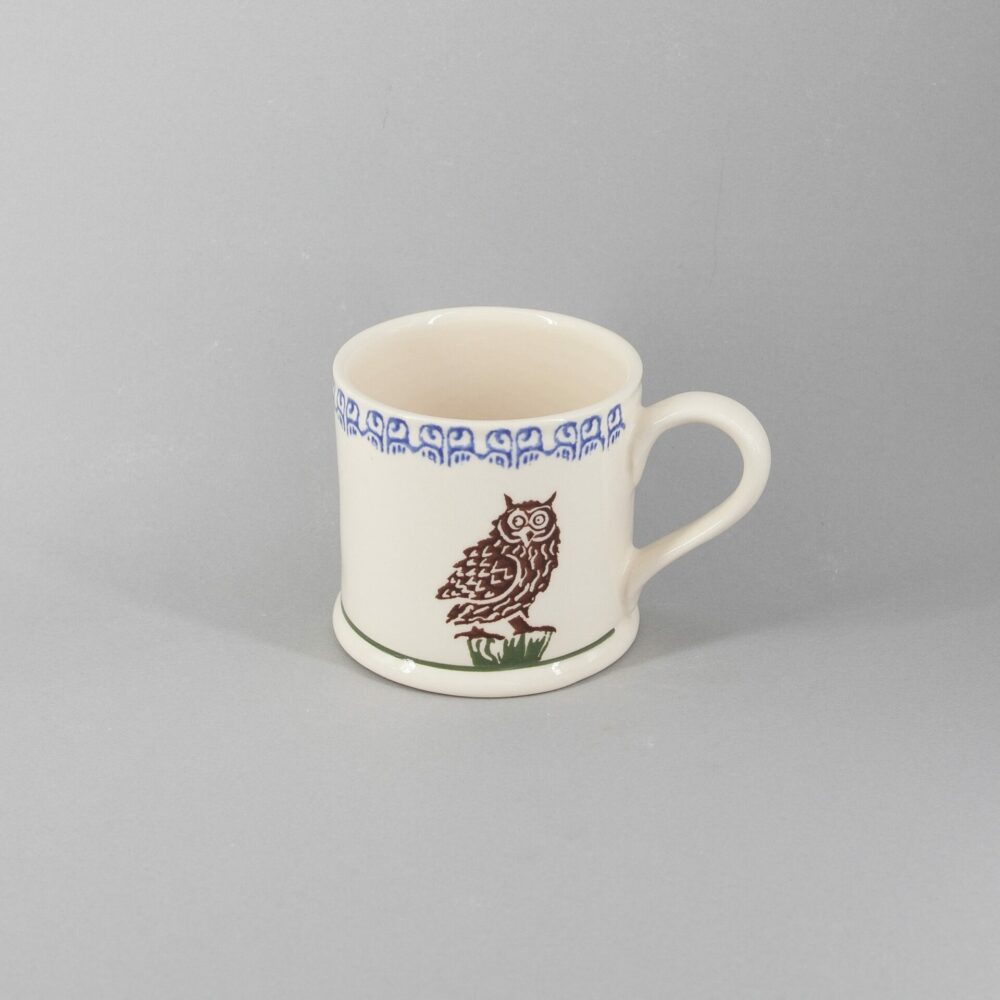Brixton Pottery Owl on stump Mug LARGE 250ml
