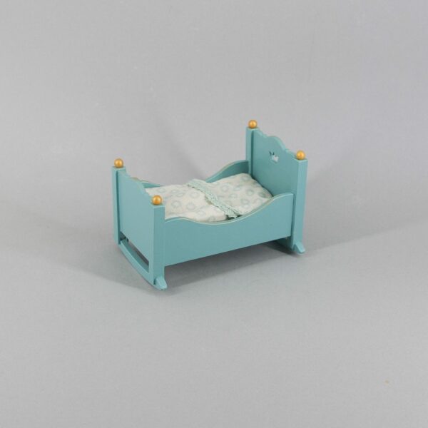 Maileg Blue Baby Mouse Cradle