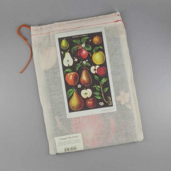 Apples and pears tea towel