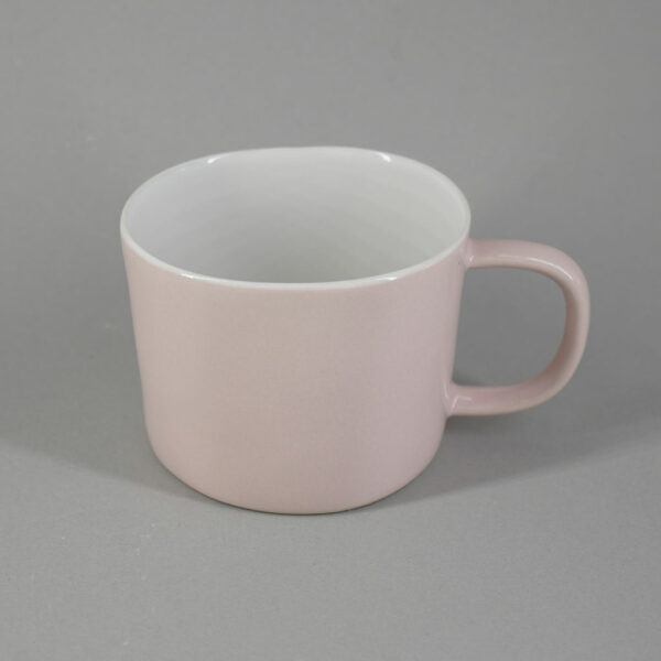 pale pink hand painted stoneware mug