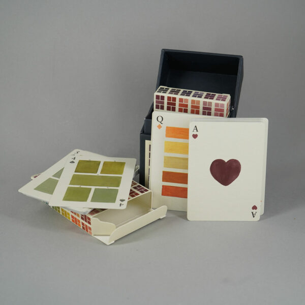 Playing cards set decorated with watercolour swatches (2 packs of cards)